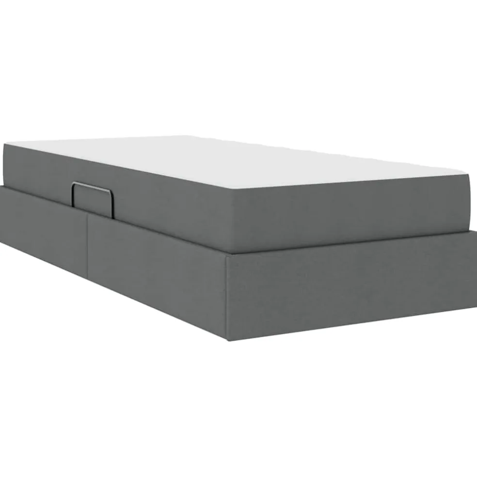 vidaXL Opbergbed met matras Donkergrijs 90 x 190 cm Polyester