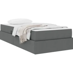 vidaXL Opbergbed met matras Donkergrijs 90 x 190 cm Polyester