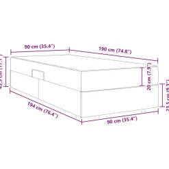 vidaXL Opbergbed met matras Donkergrijs 90 x 190 cm Polyester