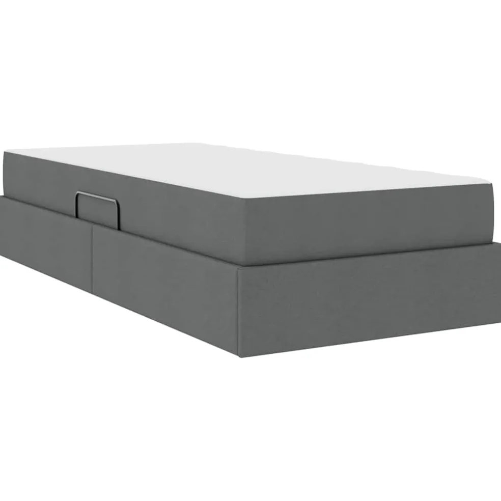 vidaXL Opbergbed met matras Donkergrijs 90 x 190 cm Polyester