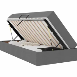 vidaXL Opbergbed met matras Donkergrijs 90 x 190 cm Polyester