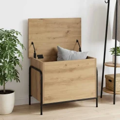 vidaXL Opbergbox Artisanaal eiken 80 x 40 x 49,5 cm Bewerkt hout