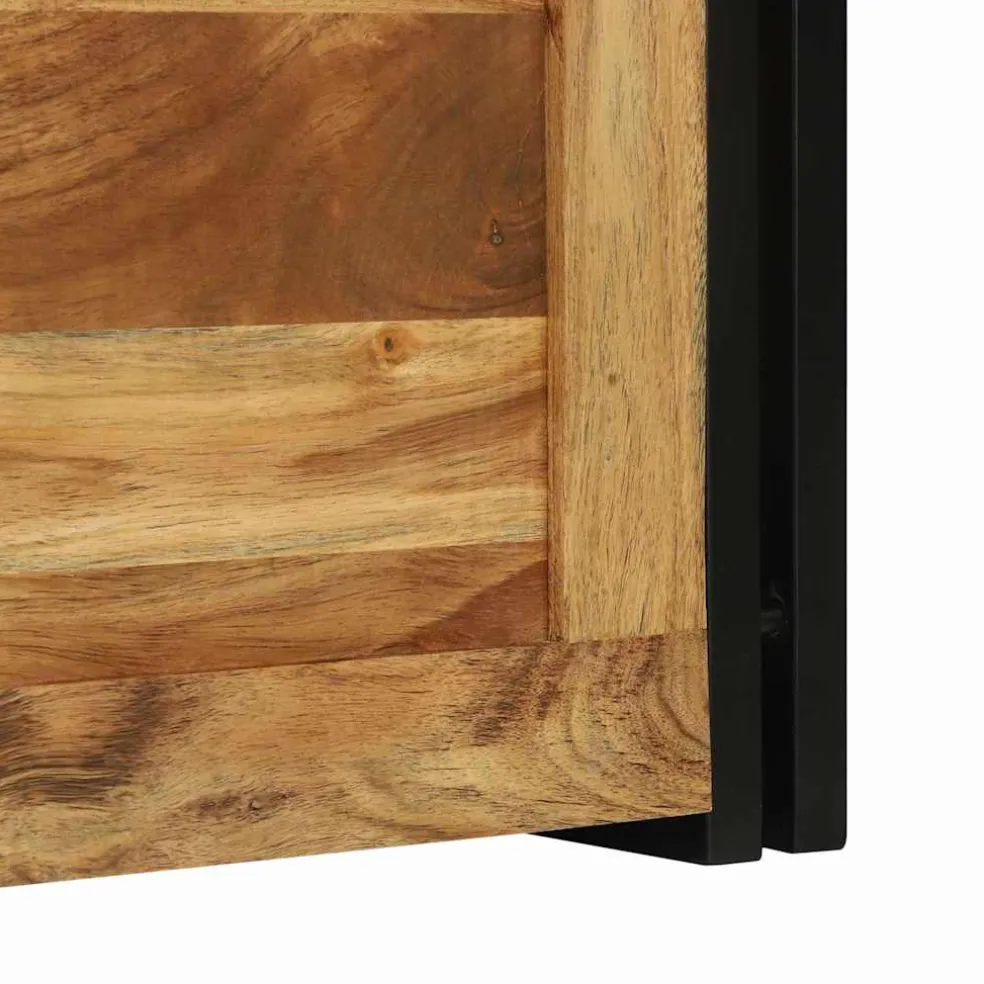 vidaXL Opbergbox Bruin en zwart 50 x 50 x 50 cm Massief Acaciahout