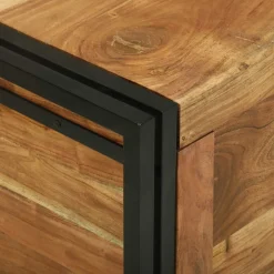 vidaXL Opbergbox Bruin en zwart 50 x 50 x 50 cm Massief Acaciahout
