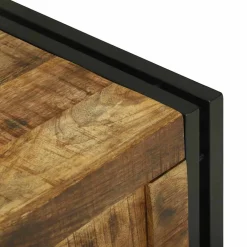 vidaXL Opbergbox Bruin en zwart 50 x 50 x 50 cm Ruw Mango Hout