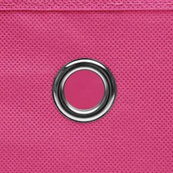 vidaXL Opbergboxen met deksel 4 st 32x32x32 cm stof roze