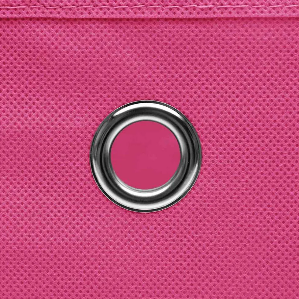 vidaXL Opbergboxen met deksel 4 st 32x32x32 cm stof roze