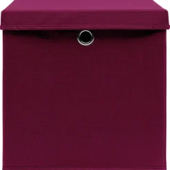 vidaXL Opbergboxen met deksel 4 st 28x28x28 cm donkerrood