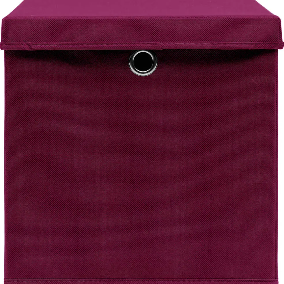vidaXL Opbergboxen met deksel 4 st 28x28x28 cm donkerrood