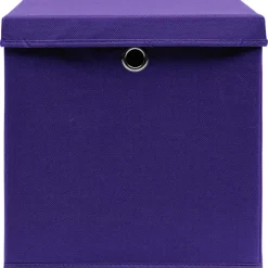 vidaXL Opbergboxen met deksel 4 st 32x32x32 cm stof paars