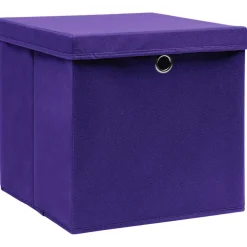 vidaXL Opbergboxen met deksel 4 st 32x32x32 cm stof paars
