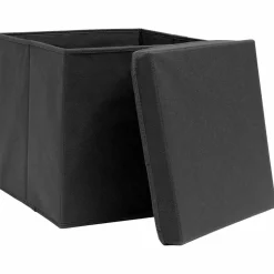 vidaXL Opbergboxen met deksel 4 st 32x32x32 cm stof zwart
