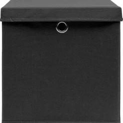 vidaXL Opbergboxen met deksel 4 st 32x32x32 cm stof zwart
