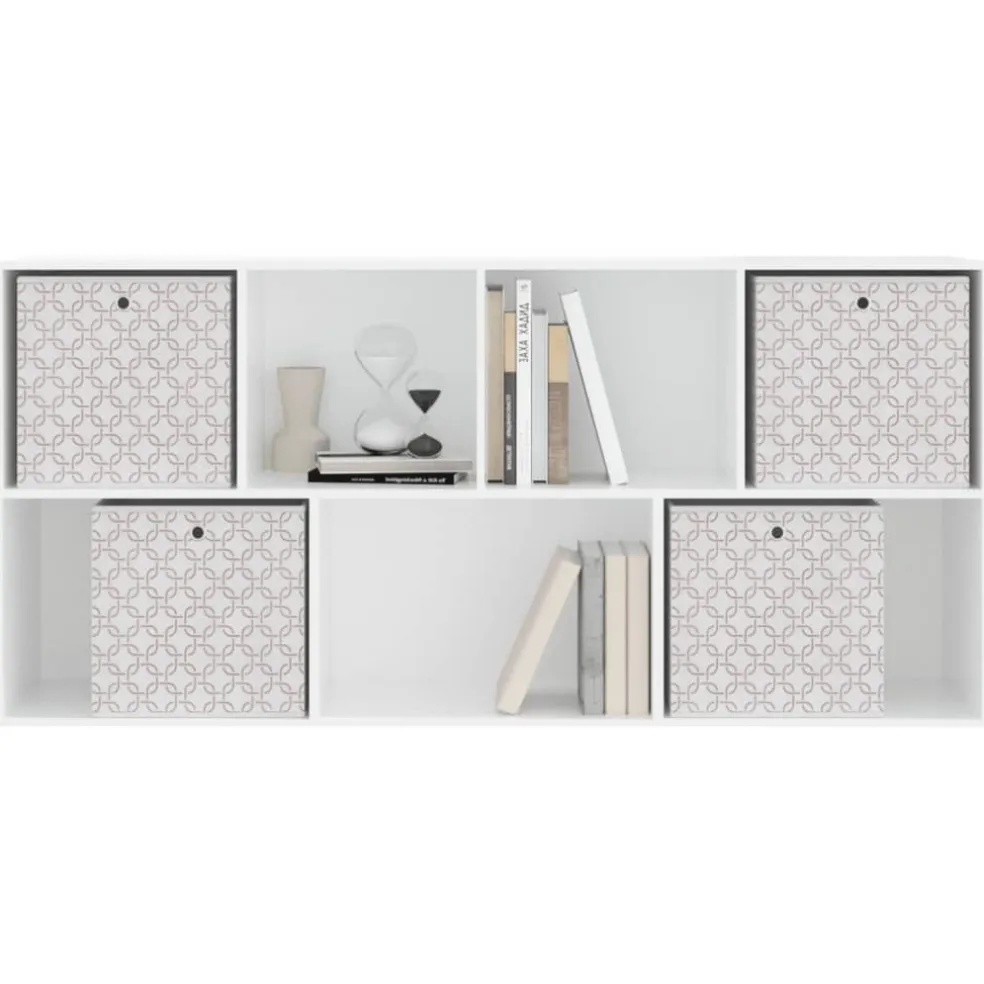 vidaXL Opbergboxen 4 st inklapbaar 32x32x32 cm ongeweven stof crème