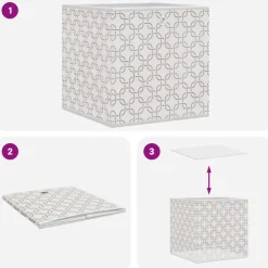 vidaXL Opbergboxen 4 st inklapbaar 32x32x32 cm ongeweven stof crème