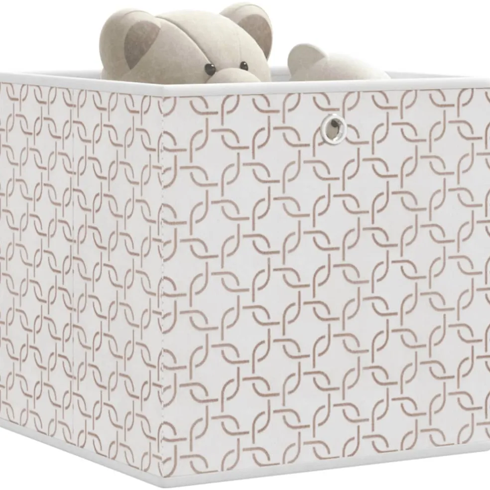 vidaXL Opbergboxen 4 st inklapbaar 32x32x32 cm ongeweven stof crème