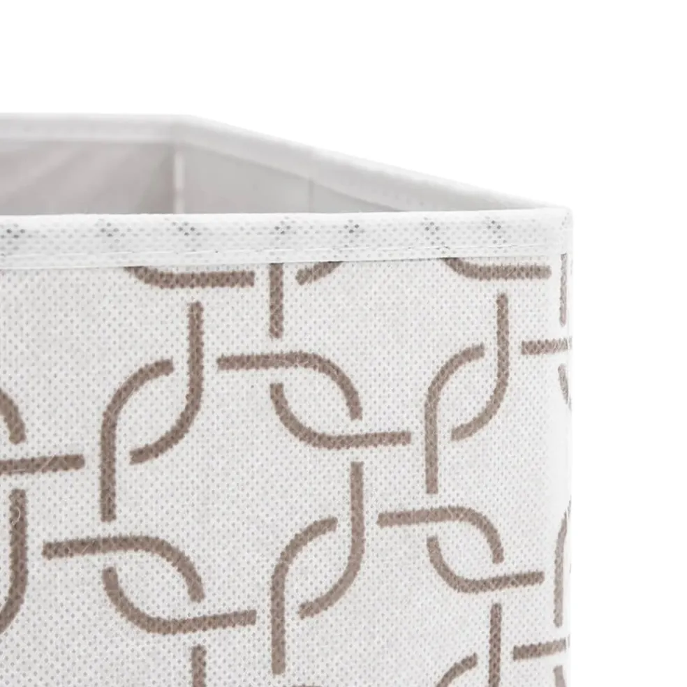 vidaXL Opbergboxen 4 st inklapbaar 32x32x32 cm ongeweven stof crème