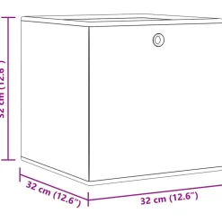 vidaXL Opbergboxen 4 st inklapbaar 32x32x32 cm ongeweven stof crème