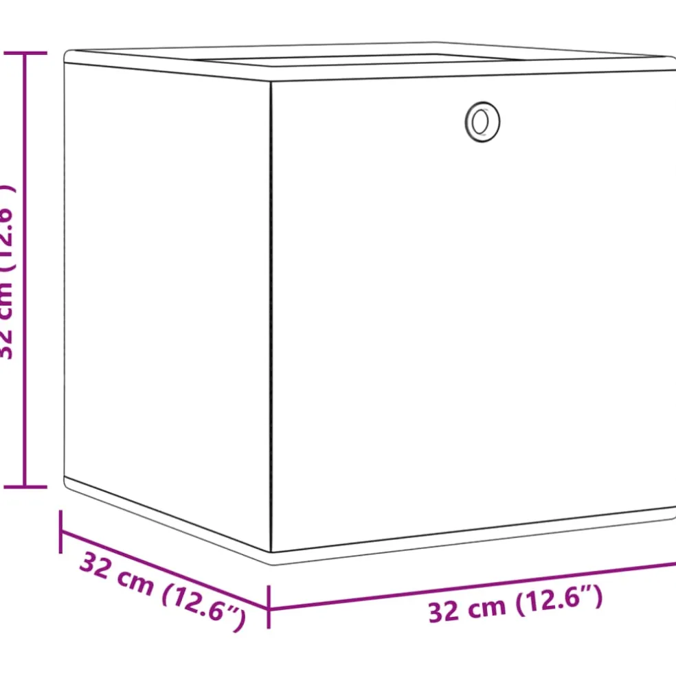 vidaXL Opbergboxen 4 st inklapbaar 32x32x32 cm ongeweven stof crème