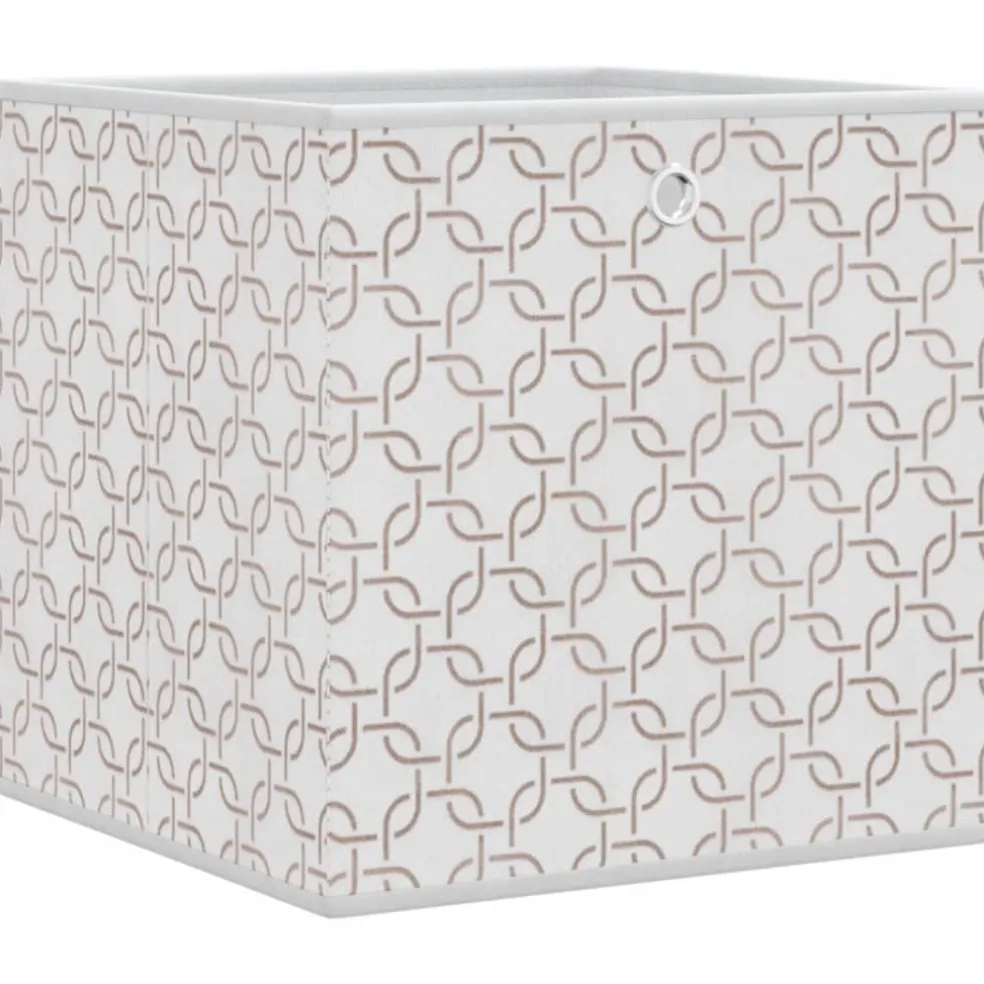 vidaXL Opbergboxen 4 st inklapbaar 32x32x32 cm ongeweven stof crème