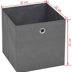 vidaXL Opbergboxen 4 st 32x32x32 cm nonwoven stof grijs