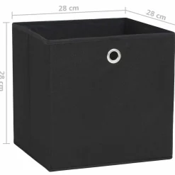 vidaXL Opbergboxen 4 st 28x28x28 cm nonwoven stof zwart