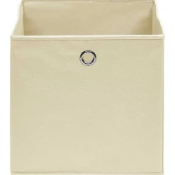 vidaXL Opbergboxen 4 st 28x28x28 cm nonwoven stof crèmekleurig