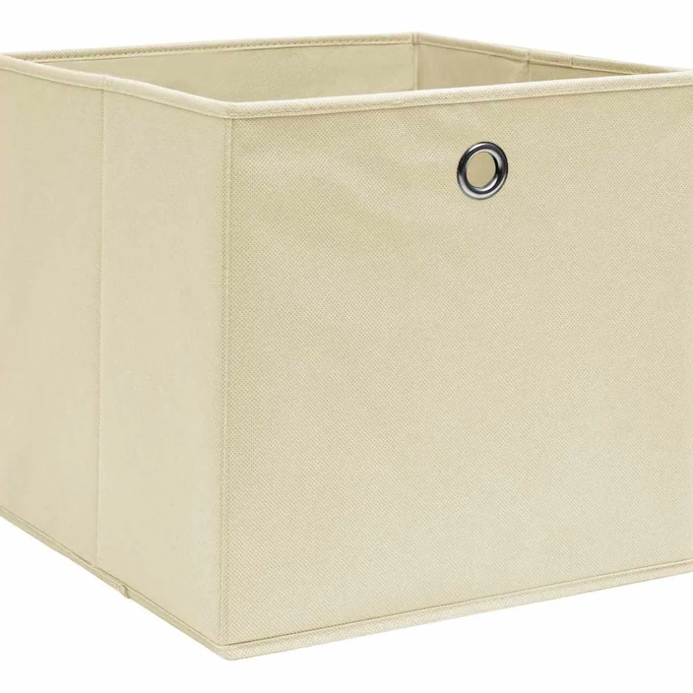 vidaXL Opbergboxen 4 st 28x28x28 cm nonwoven stof crèmekleurig