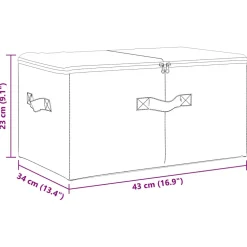 vidaXL Opbergboxen 2 st 43x34x23 cm stof crèmekleurig