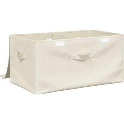 vidaXL Opbergboxen 2 st 43x34x23 cm stof crèmekleurig