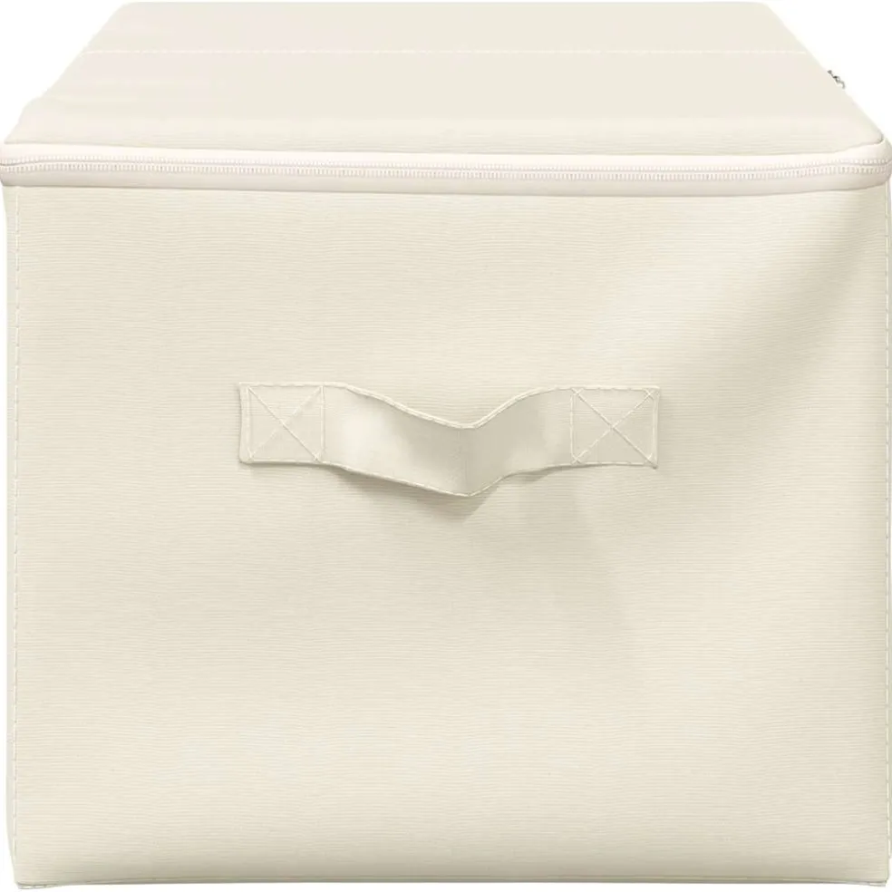 vidaXL Opbergboxen 2 st 43x34x23 cm stof crèmekleurig