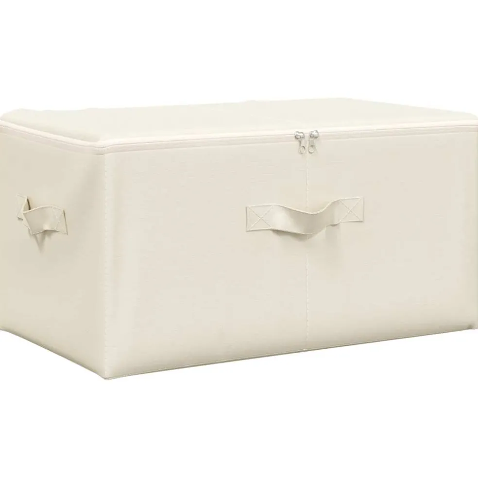 vidaXL Opbergboxen 2 st 43x34x23 cm stof crèmekleurig