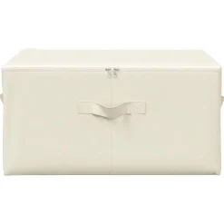 vidaXL Opbergboxen 2 st 43x34x23 cm stof crèmekleurig