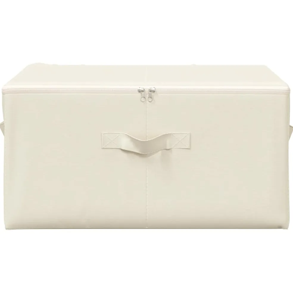 vidaXL Opbergboxen 2 st 43x34x23 cm stof crèmekleurig