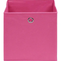 vidaXL Opbergboxen 4 st 32x32x32 cm stof roze