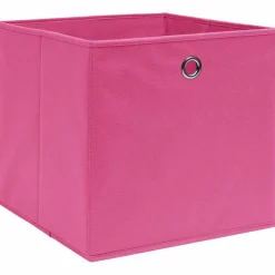 vidaXL Opbergboxen 4 st 32x32x32 cm stof roze
