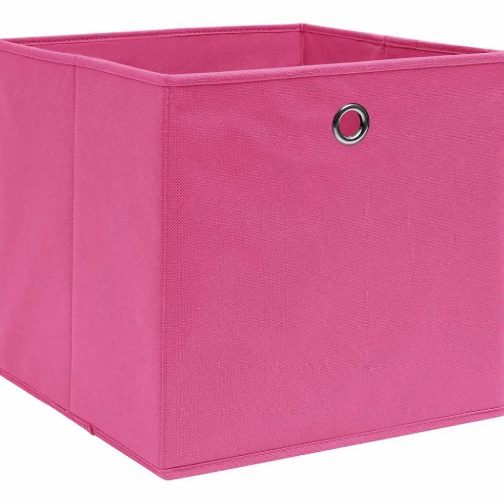 vidaXL Opbergboxen 4 st 32x32x32 cm stof roze