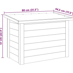 vidaXL Opbergbox Geïmpregneerd grenenhout 80 x 44,5 x 57,5 cm Naturel