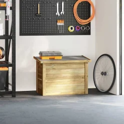 vidaXL Opbergbox Geïmpregneerd grenenhout 80 x 44,5 x 57,5 cm Naturel