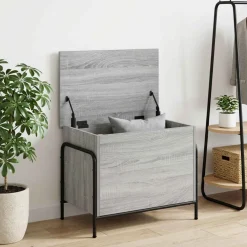 vidaXL Opbergbox Grijs Sonoma 80 x 40 x 49,5 cm Bewerkt hout