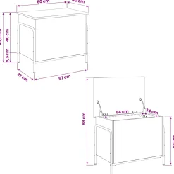 vidaXL Opbergbox Grijs Sonoma 80 x 40 x 49,5 cm Bewerkt hout