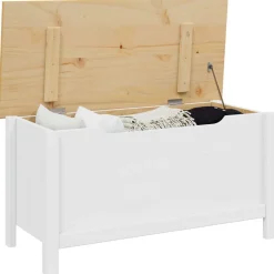 vidaXL Opbergbox HILL Wit en honingbruin 90 x 40 x 45 cm