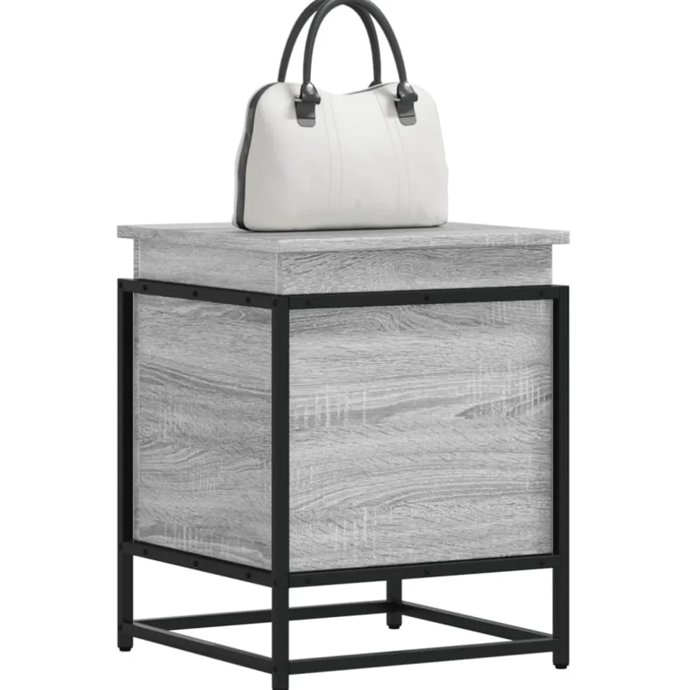 vidaXL Opbergbox met deksel 40x40x51,5 cm bewerkt hout grijs sonoma