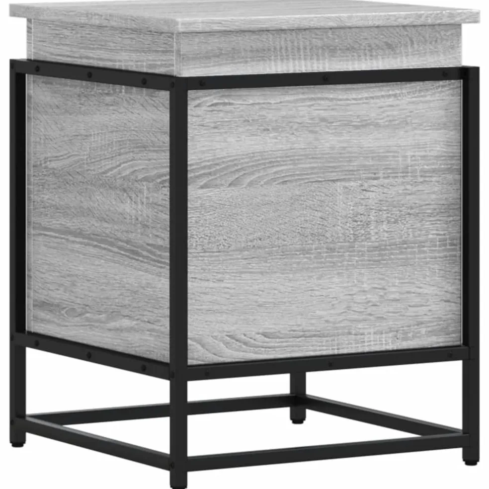 vidaXL Opbergbox met deksel 40x40x51,5 cm bewerkt hout grijs sonoma