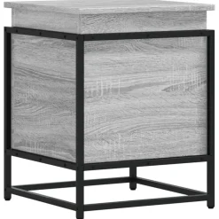 vidaXL Opbergbox met deksel 40x40x51,5 cm bewerkt hout grijs sonoma