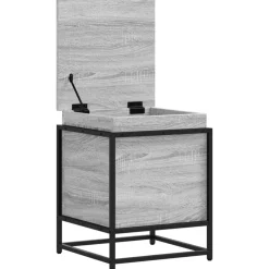 vidaXL Opbergbox met deksel 40x40x51,5 cm bewerkt hout grijs sonoma