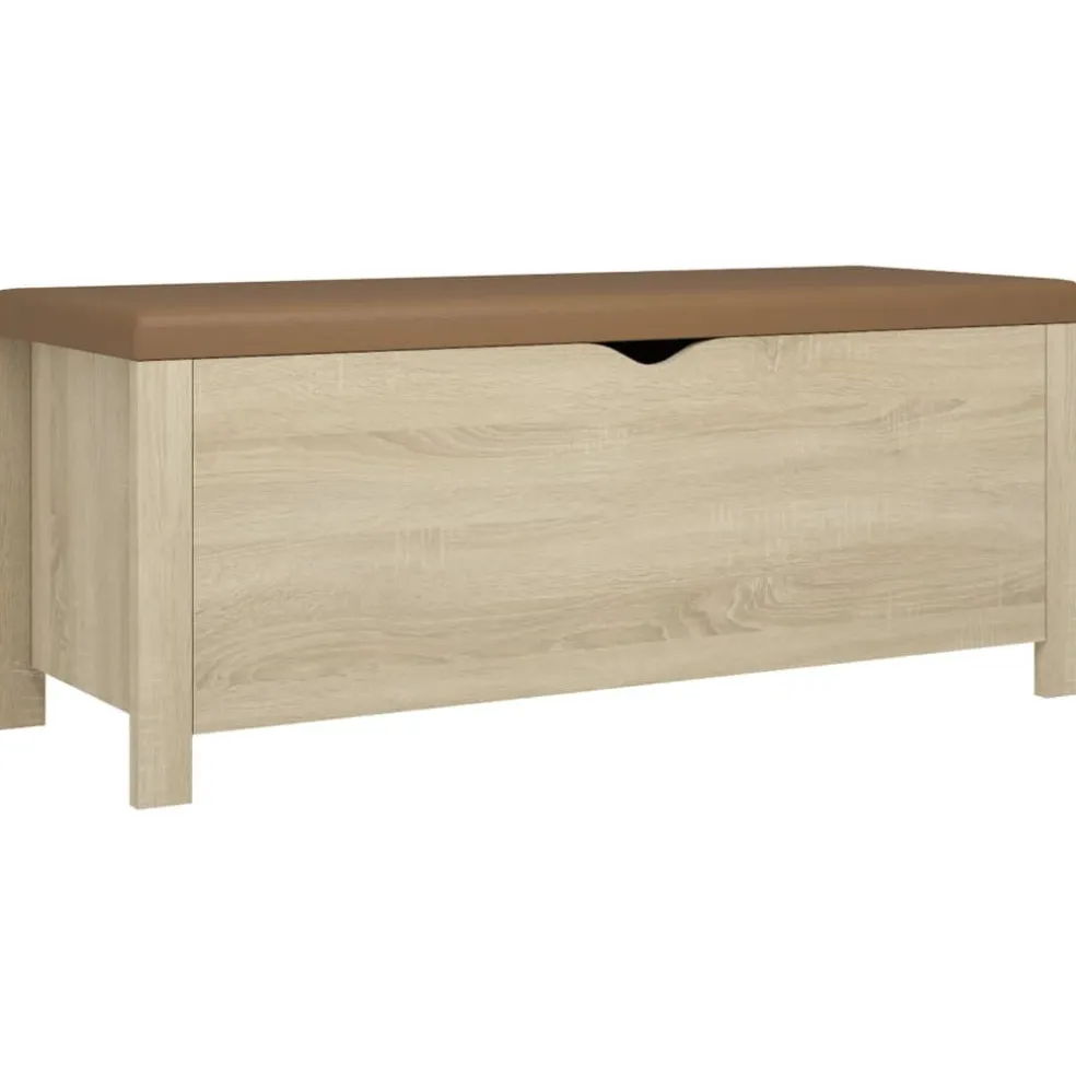 vidaXL Opbergbox met kussen 105x40x45cm bewerkt hout sonoma eikenkleur