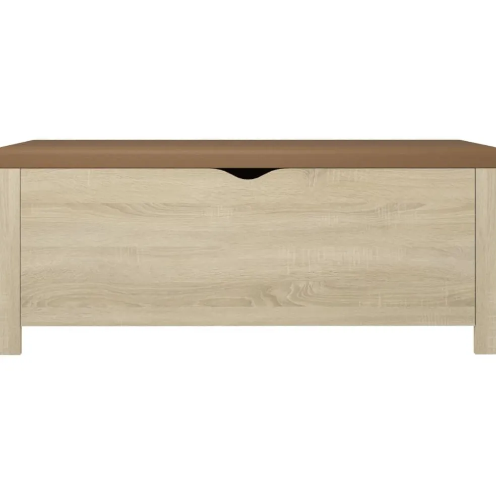 vidaXL Opbergbox met kussen 105x40x45cm bewerkt hout sonoma eikenkleur