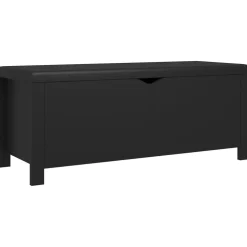 vidaXL Opbergbox met kussen 105x40x45 cm bewerkt hout zwart
