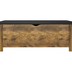 vidaXL Opbergbox met kussen 105x40x45 cm bewerkt hout gerookt eiken
